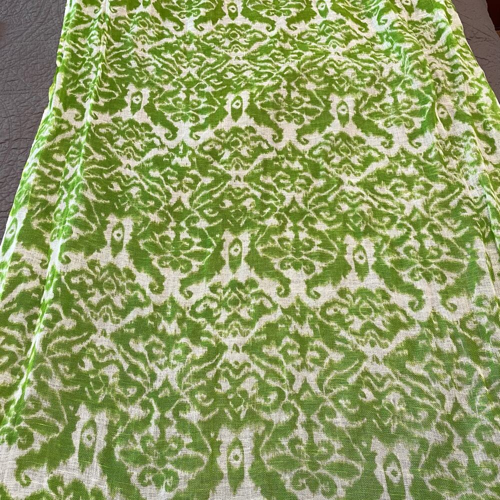 Saks Fifth Ave Linen Wrap Lime Green & White Gauzy Lightweight Scarf with TAGS